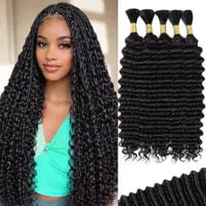 Cabelo para Tranças BohoCurly 18 Polegadas 160g (5 peças) – 100% Cabelo Humano Virgem Brasileiro para Tranças, Extensões