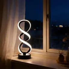Luminária de Mesa Espiral Moderna, Luz Noturna Regulável com 3 Cores, Luz de Leitura LED para Sala de Estar, Quarto, Mes
