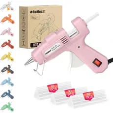 ROMECH20WMiniHotGlue com Conjunto de 30 Bastões de Cola, Kit de Cola Quente de Aquecimento Rápido para Artesanato, DIY,