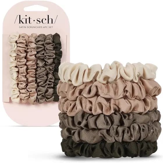 KitschUltra-iteSatinScrunchiesparaMulheres-SemVincos,SemFrizz | Elásticos de Cabelo Mais Macios que a Seda, Suaves para
