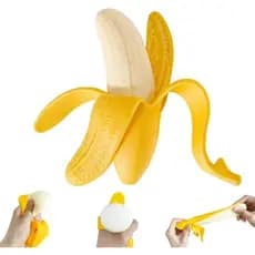 Brinquedos de apertar em formato de banana, Squishies de banana para alívio do estresse, Brinquedos elásticos para diver