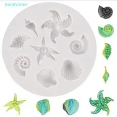 Decoração De Bolo DIY Criaturas Do Mar Concha Estrela Molde De Silicone Fondant