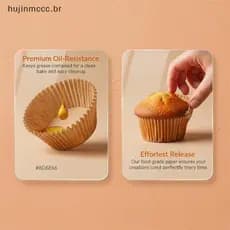 Forros Coloridos Para Cupcake hujin , Resistentes Ao Calor , Não Tóxicos , Descartáveis , Assar Muffins Uso Doméstico ,