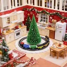 Mini Trem Realista Em Escala 112 , Conjunto De Casa De Bonecas , Modelo Ferroviário Criativo , Exibição De Cena