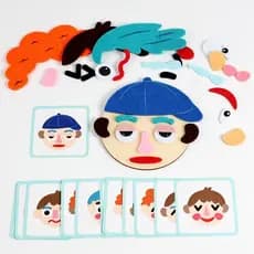 Crianças Montessori Jogo De Expressão Facial Mudança Emocional Brinquedos Com 16 Pçs Cartões Aprendizagem Pré-Escolar Ed
