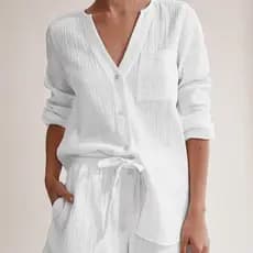 Pijamas femininos de algodão puro, 2026 pijamas de algodão verão, pijamas femininos de verão gaze de algodão puro