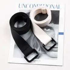 cinto masculino couro legítimo cinto masculino social ☆3.8cm quadrado duplo-anel fivela cinto de lona masculino na moda