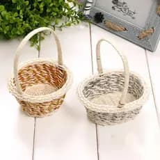 1pc Cesta De Flores Tecida Mão Decorativa De Festa De Casamento