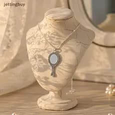 Vintage Mini Espelho Artesanato Encantos 10 Pçs Antigo Gravado Liga Design Para DIY Jóias Fazendo Projetos De Decoração