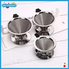EASYC 1 Peça Suporte De Filtro De Café Reutilizável De Aço Inoxidável Despeje Sobre Malha Copo Gotejador De Chá BR