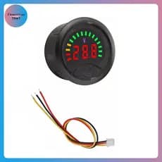 FLOWE Mini LED Voltímetro Digital DC DC7-100V Display Redondo Medidor De Corrente De Tensão De Carro De Dois Fios Detect