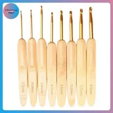 FLOWE 8x Conjunto De Ganchos De Crochê De Bambu Agulhas Cabo De Tricô Ferramentas De Costura De Fio BR