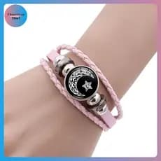Pulseiras Luminosas De Casal FLOWE : Joias Da Amizade Trançadas Pretas Ajustáveis Do Sol E Lua BR