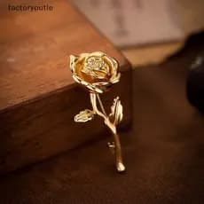 FAR Luxo High-End Tom De Ouro Rosa Flor Broche Pino Para Mulheres E Homens-Elegante Terno Casaco Emblema Moda Jóias Lape