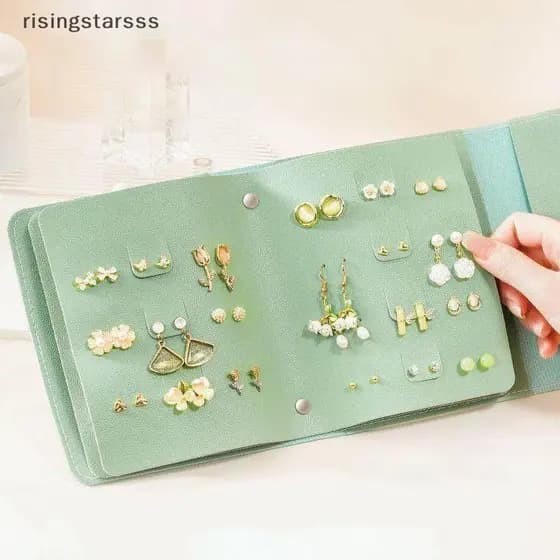 Bolsa De Jóias Portátil Moda Criativa Brincos Multi-Camadas Saco De Couro Do Plutônio