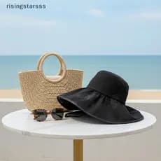 Viseira De Sol De Borracha Ajustável Dobrável Chapéu Feminino Verão Dupla Utilização Aba Larga UV Bloing Para Caminhadas