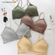 Sutiãs Esportivos Femininos De Secagem Rápida Elástico Acolchoado Ginásio Correndo Skeep Sutiã Cor Sólida Fitness Yoga E