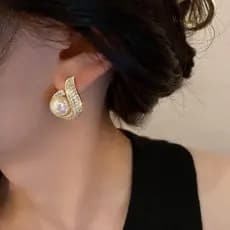 1 Par Novos Brincos Na Moda Pérolas Gota De Água Temperamento Feminino Brinco Coreano