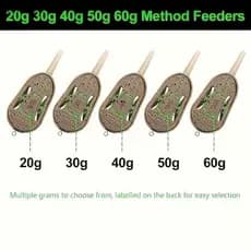 2/5 Pçs 20g/30g/40g/50g/60g Método Alimentador De Pesca Em Linha Carpa Dispositivo Kit Equipamentos Cabelo