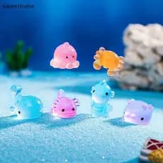 Ornamento Luminoso De Animal Marinho , Mini Pingente Brilhante , Micro Tanque De Peixes , Caranguejo , Golfinho , Polvo