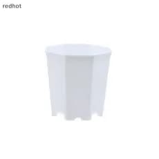 10 Pçs Simples Octogonal Vaso De Flores Plástico Branco Sólido Pequeno Mudas Desktop Respirável Pote Decoração