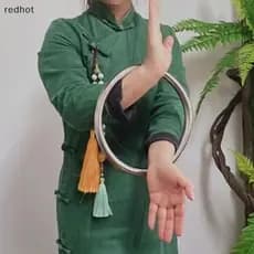 Wing Chun Anel Inoxidável Yewen Treinamento De Força Da Mão Kung Fu Aro Exercício Rattan Diâmetro 220mm