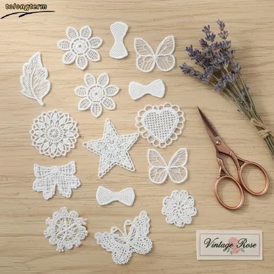 Acessório De Costura DIY Versátil Com Acabamento Em Renda De Malha Branca Bordada Para Projetos De Decoração Elegantes