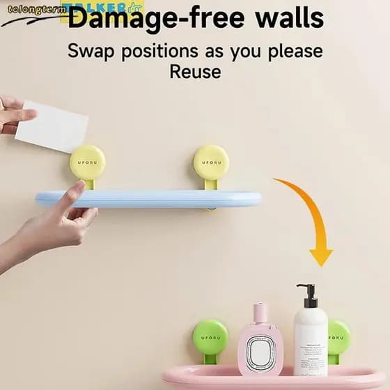 Ventosa Prateleira Oval Banheiro Sem Perfuração Fixado Na Parede Gel De Banho Desinfetante Para As Mãos De Armazenamento