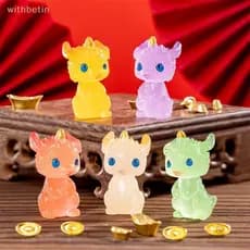 < withbetin > Mini Luminosa Zodíaco Dragão Estatueta Simulação Loong Ornamento Micro Paisagem Interior Do Carro Casa Dec