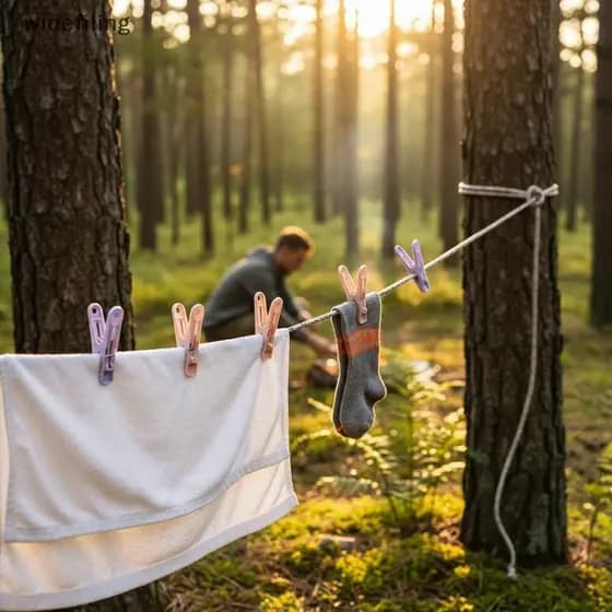 Clipes De Roupas De Plástico Coloridos Com Varal À Prova De Vento Conjunto De 12 Peças Para Viagens , Casa , Jardim , La