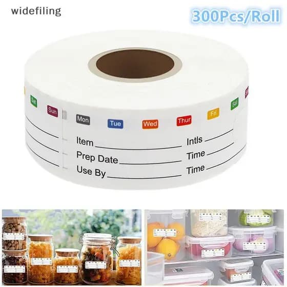 300 Pçs/Rolo Cozinha Data Comida Stier Etiqueta Papelaria Snas Armazenamento De Doces De Validade Auto-Adesivo