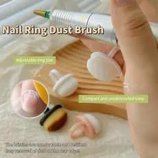 Unhas Arte Escova De Poeira Bule Oval Gel Limpeza Compõem Em Forma De Anel Ferramentas De Manicure
