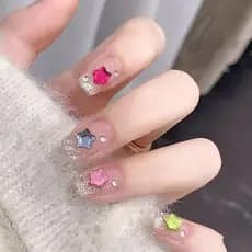 50 Pçs Estrela 4/6MM Brilhante Plana Ba Cristais Acrílicos Mini Arte Do Prego Strass Cor 3D DIY Manicure Decorações Diam