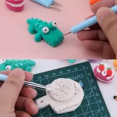 5 Pçs/set Ferramentas De Escultura Em Argila De Silicone Para Modelagem De Escova Pontilhada Arte Do Prego Cerâmica Argi