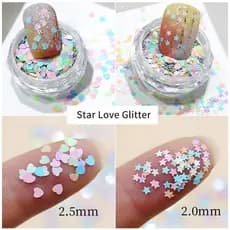 1 Frasco Mini Misturado Espumante Amor Estrela Folha Flocos Lantejoulas Decoração Da Arte Do Prego Dicas De Manicure Enc