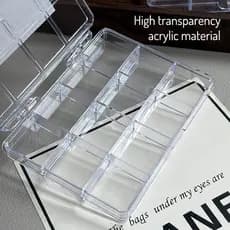 Caixa Organizadora Transparente De Strass Para Unhas , Alta Qualidade Com 12 Grades De Armazenamento , Adequada Uso Domé
