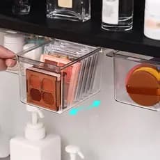 2 Pçs Transparente Mesa Gaveta Organizadores Caixa Organizador De Maquiagem De Armazenamento De Plástico Almofadas De Al