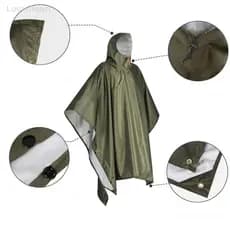 < Louish > Poncho De Chuva Resistente Para Bapaing , À Prova D'água , Leve , Adulto , Acampamento De Emergência , Capa U