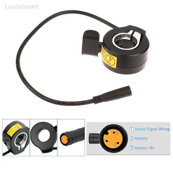 < Louish > 1 Peça 12V-72V Aceleradores 3 Pinos À Prova Dwaterproof Água Controle De Velocidade Dedo Acelerador Aperto Bi