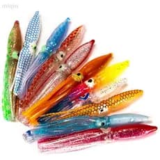(miqin31) 10pcs 8cm Isca Macia Lula Artificial Iscas Polvo Atum Veleiro Novas