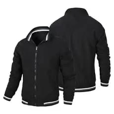 Ouma comércio exterior nova jaqueta Casual masculina primavera outono jaqueta esportiva cor sólida zíper logotipo do car