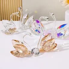 Ornamentos artesanais de cristal exclusivamente para cisnes requintados, com pequenos diamantes, presente de aniversário