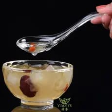 Tigela de cristal grande, hashis de vidro espesso resistente ao calor, colher de vidro, tigela de arroz transparente res