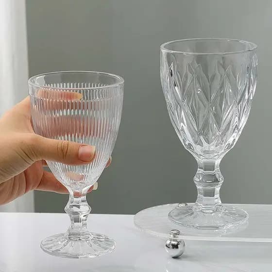 Cálice em relevo, taça de girassol, xícara de café de vidro estilo retrô francês, taça para bebidas e sucos, taça de cha
