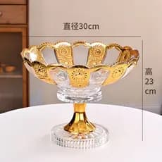 Bandeja de frutas em vidro cristal para uso doméstico, adequada para a mesa de centro da sala de estar, bandeja para exp