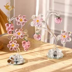 Árvore de Uvas de Cristal Estilo Nórdico de Luxo Leve Decoração de Casa Árvore de Maçãs de Cristal Ornamento para Sala d