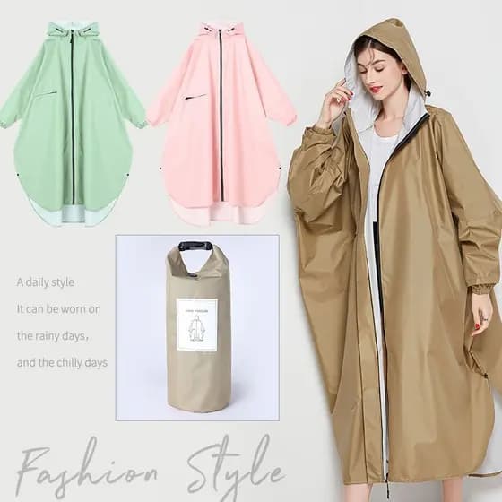 Capa de chuva elegante, extra longa, extra grande, reforçada e impermeável, com mangas compridas, para adultos, homens e