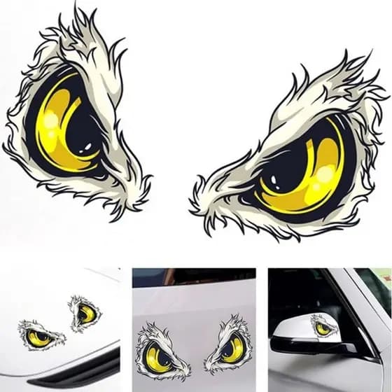 Adesivo Moderno Olho de Diabo para Carro, Adesivo Decorativo Refletivo para Capacete de Moto Elétrica, Adesivo Criativo