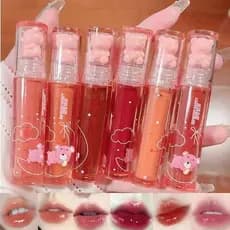 Conjunto de 6 Cores de Brilho Labial Bear - Batom Jelly & Tintura Labial Volumizadora, Brilho Labial Hidratante, à Prova