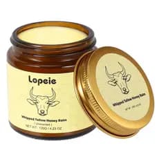 Sebo de Boi Lopeie para a Pele - Hidratante Batido Orgânico de Gado Alimentado a Pasto com Bálsamo de Mel, Creme Hidrata